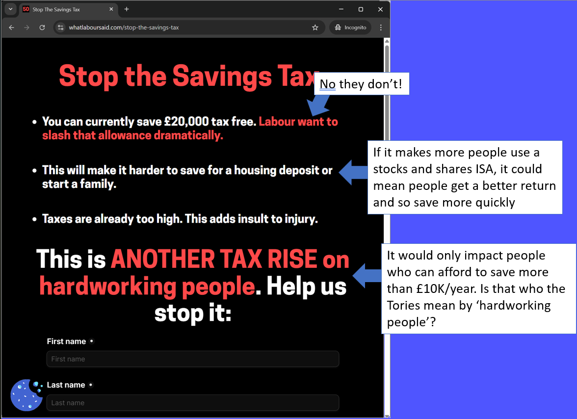 screenshot of the petition