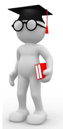 Cartoon drawing of a student